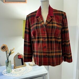 Lady Dorby Tweed Style Jacket plaid size 20WP